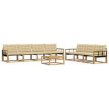 Set di divani da esterno 8 pcs Bianco e Beige