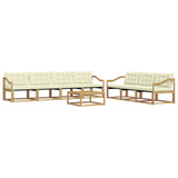 Set di divani da esterno 8 pcs Bianco e Crema
