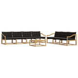 Set di divani da esterno 8 pcs Bianco e nero