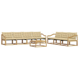 Set di divani da esterno 8 pcs Bianco e Beige