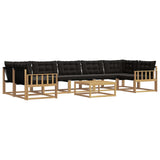 Set di divani da esterno 8 pcs Bianco e Nero 79 x 79 x 37 cm