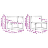 Set di divani da esterno 8 pcs Bianco e Nero 79 x 79 x 37 cm