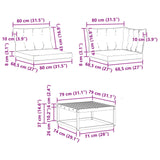 Set di divani da esterno 8 pcs Bianco e Nero 79 x 79 x 37 cm