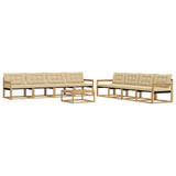 Set di divani da esterno 9 pcs Bianco e Beige 79 x 79 x 37 cm