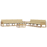 Set di divani da esterno 9 pcs Bianco e Beige 79 x 79 x 37 cm