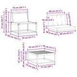 Set di divani da esterno 9 pcs Bianco e Beige 79 x 79 x 37 cm