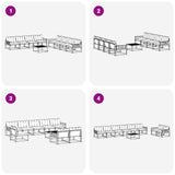 Set di divani da esterno 9 pcs Bianco e Beige 79 x 79 x 37 cm