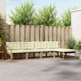 Set di divani da esterno con cuscino 5 pcs Bianco e Crema