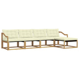 Set di divani da esterno con cuscino 5 pcs Bianco e Crema