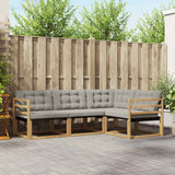 Set di divani da esterno 4 pcs Bianco e Grigio Chiaro
