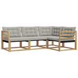 Set di divani da esterno 4 pcs Bianco e Grigio Chiaro