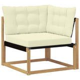 Set di divani da esterno con cuscino 4 pcs Bianco e Crema