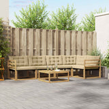 Set di divani da esterno 6 pcs Bianco e Beige 79 x 79 x 37 cm
