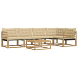 Set di divani da esterno 6 pcs Bianco e Beige 79 x 79 x 37 cm