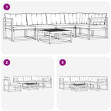 Set di divani da esterno 6 pcs Bianco e Beige 79 x 79 x 37 cm