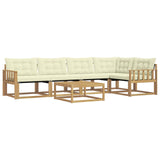 Set di divani da esterno 6 pcs Bianco e Crema