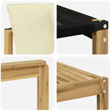 Set di divani da esterno 7 pcs Bianco e Crema 79 x 79 x 37 cm