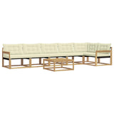 Set di divani da esterno 7 pcs Bianco e Crema 79 x 79 x 37 cm