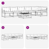 Set di divani da esterno 7 pcs Bianco e Crema 79 x 79 x 37 cm