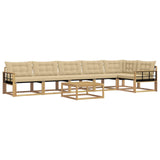 Set di divani da esterno 7 pcs Bianco e Beige 79 x 79 x 37 cm