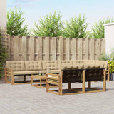 Set di divani da esterno 9 pcs Bianco e Beige 79 x 79 x 37 cm