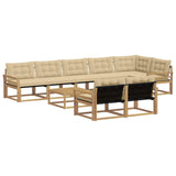 Set di divani da esterno 9 pcs Bianco e Beige 79 x 79 x 37 cm
