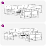 Set di divani da esterno 9 pcs Bianco e Beige 79 x 79 x 37 cm