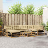 Set di divani da esterno 7 pcs Bianco e Beige 79 x 79 x 37 cm