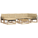 Set di divani da esterno 7 pcs Bianco e Beige 79 x 79 x 37 cm