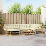 Set di divani da esterno 7 pcs Bianco e Crema 79 x 79 x 37 cm