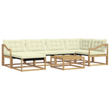 Set di divani da esterno 7 pcs Bianco e Crema 79 x 79 x 37 cm