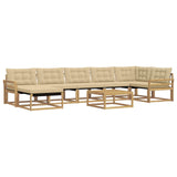 Set di divani da esterno 8 pcs Bianco e Beige 79 x 79 x 37 cm