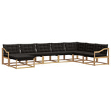 Set di divani da esterno con cuscino 8 pcs Bianco e Nero
