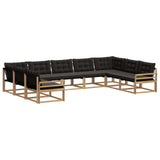 Set di divani da esterno con cuscino 9 pcs Bianco e Nero