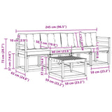 Set di divani da esterno con cuscino 5 pcs