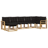 Set di divani da esterno con cuscino 7 pcs Bianco e Nero