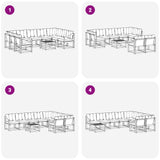 Set di divani da esterno con cuscino 10 pcs Bianco e Crema