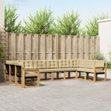 Set di divani da esterno con cuscino 10 pcs Bianco e Beige