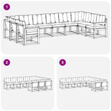 Set di divani da esterno con cuscino 10 pcs Bianco e Beige