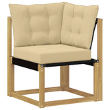 Set di divani da esterno con cuscino 11 pcs Bianco e Beige