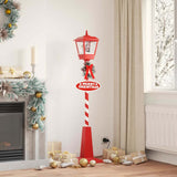 Lampada Stradale di Natale con Lanterna Rosso 40,5x40,5x180cm