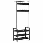 Appendiabiti Rovere nero 75 x 34 x 184 cm Legno truciolato