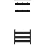 Appendiabiti Rovere nero 75 x 34 x 184 cm Legno truciolato