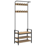 Appendiabiti rovere artigianale 75 x 34 x 184 cm