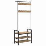 Appendiabiti rovere artigianale 75 x 34 x 184 cm