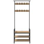 Appendiabiti rovere artigianale 75 x 34 x 184 cm