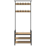 Appendiabiti rovere artigianale 75 x 34 x 184 cm
