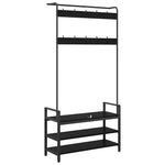 Appendiabiti Rovere nero 95 x 34 x 184 cm Legno truciolato