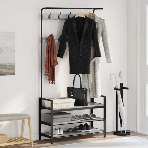 Appendiabiti Grigio sonoma 95 x 34 x 184 cm Legno truciolato