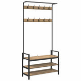 Appendiabiti rovere artigianale 95 x 34 x 184 cm
